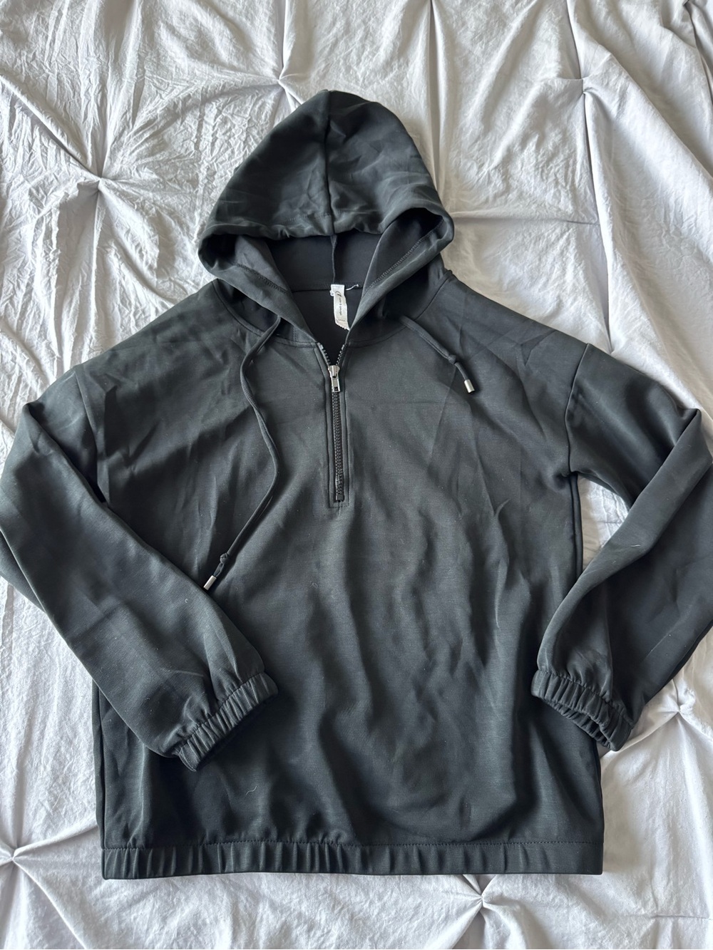 Cable & Gauge Black Half-Zip Hooded Pullover